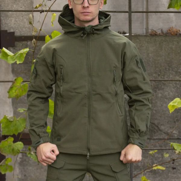 Куртка софтшел Олива Soft Shell на флисе розмір S 4233 фото