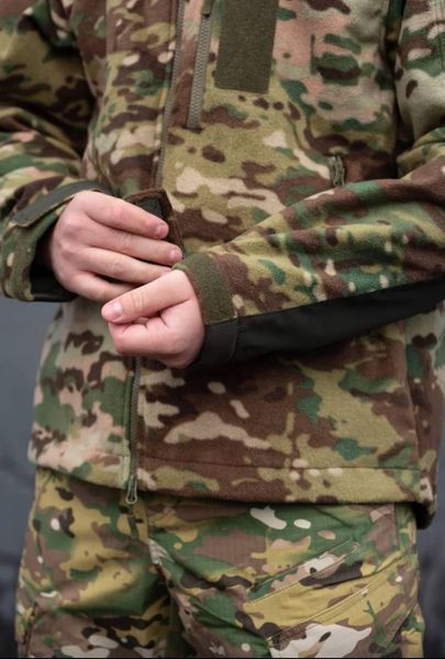 Флісова кофта Мультикам з Оливковими вставками 3D сітка MTP Military розмір S 02443-S фото