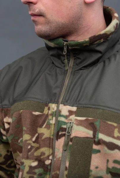 Флісова кофта Мультикам з Оливковими вставками 3D сітка MTP Military розмір S 02443-S фото