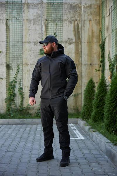 Куртка Soft Shell чорна Military розмір S M-9 фото