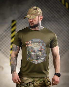 Тактична футболка BORN OF WAR ПТСР клаб oliva ВТ4718 розмір S 96183 фото