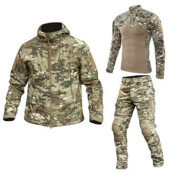 Комплект форми Soft Shell Caiman мультикам куртка + штани G2 та убакс G4 розмір S 3988 фото