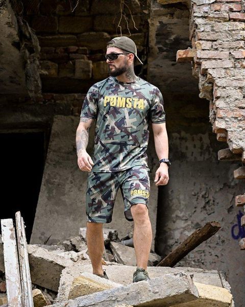 Тактичний костюм камуфляж, костюм військовий помста, шорти футболка для військових, футболка шорти помста мультикам розмір S 93173 фото