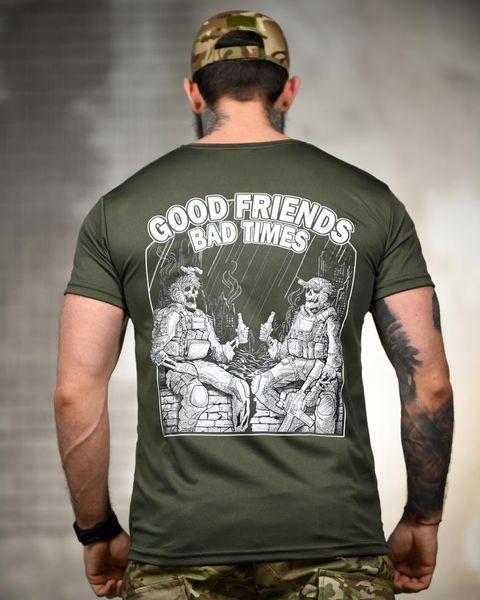Тактична футболка SELION friends olive TR6769 розмір M 95283 фото