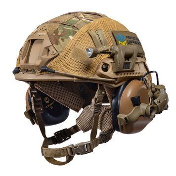 Шолом тактичний койот Fast TEAM WENDY Helmet NIJ IIIA + Навушники Earmor M31 MOD3 з чебурашкою +&nbsp;ліхтарик + кавер розмір S Fast09 фото