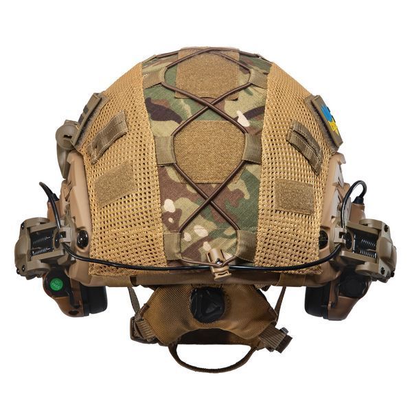 Шлем тактический койот Fast TEAM WENDY Helmet NIJ IIIA + Наушники Earmor M31 MOD3 с чебурашкой + фонарик + кавер Fast09 фото