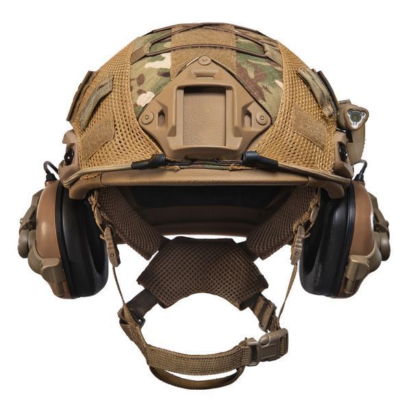 Шлем тактический койот Fast TEAM WENDY Helmet NIJ IIIA + Наушники Earmor M31 MOD3 с чебурашкой + фонарик + кавер Fast09 фото