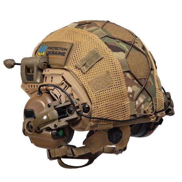 Шлем тактический койот Fast TEAM WENDY Helmet NIJ IIIA + Наушники Earmor M31 MOD3 с чебурашкой + фонарик + кавер Fast09 фото