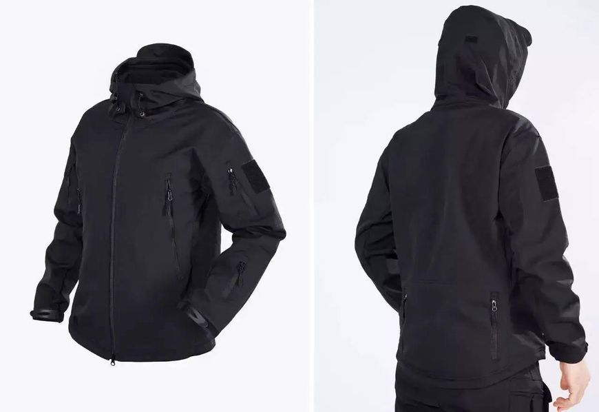 Куртка софтшел Чорна Soft Shell на фліс розмір S 02567-S фото