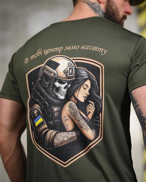 Тактична футболка SELION всесвіт оливковий ДЛ6543 розмір M 91580 фото