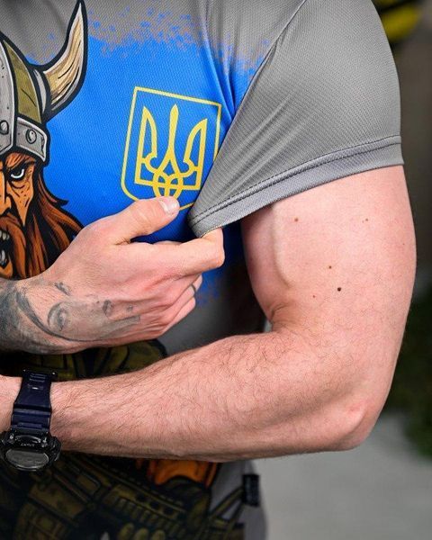 Тактична футболка воїн,футболка ЗСУ,футболка військова,футболка з прапором,футболка вікінг,футболка вікінг зсу розмір S 92659 фото