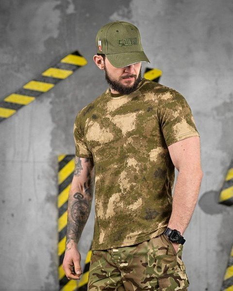 ХЛОПКОВАЯ тактическая футболка PATRIOT GREEN ATACS ВТ5099 размер 44/46 91331 фото