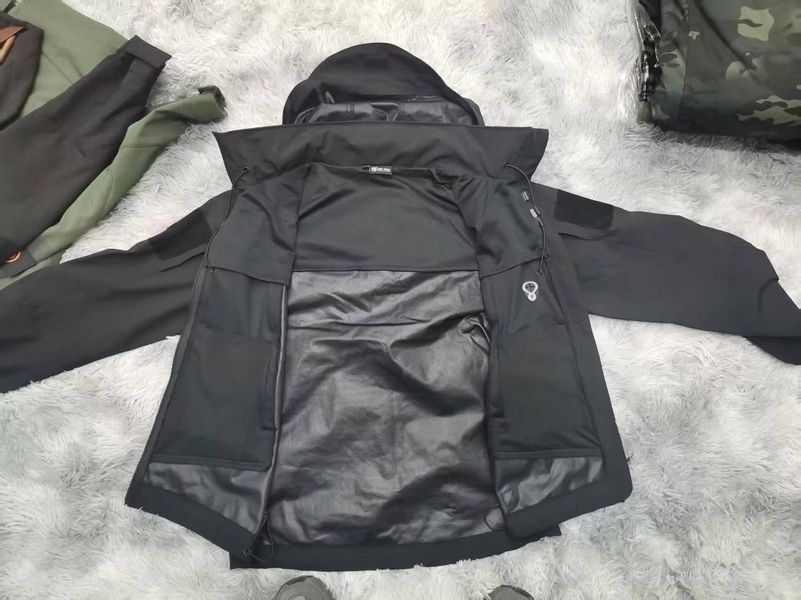 Тактическая военная Черная легкая мембранная весенняя куртка Han Wild 04635-XXXL фото