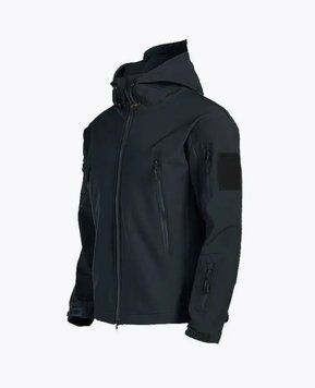 Куртка софтшел Чорна Soft Shell на флісі розмір S 6228 фото