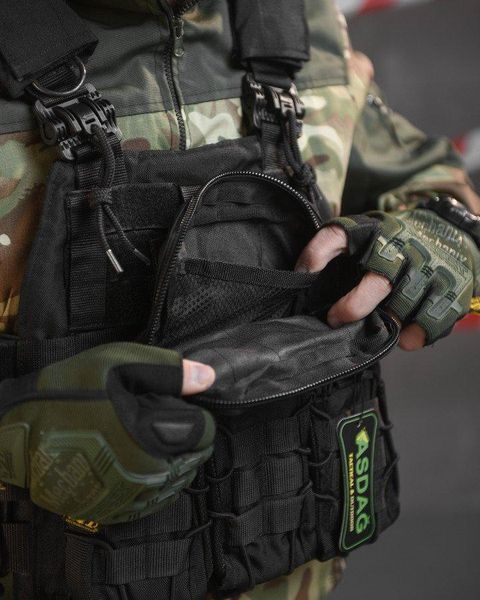 Тактична плитоноска з чотирма точками швидкого скидання Asdag black ВТ6796 розмір Один розмір 85794 фото
