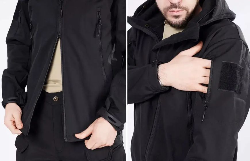 Куртка софтшел Чорна Soft Shell на флісі розмір S 6228 фото