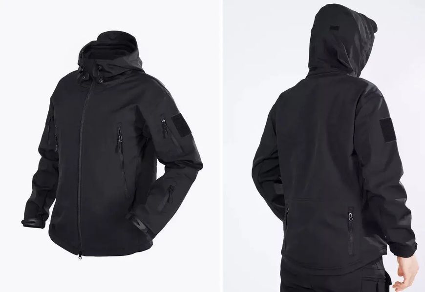 Куртка софтшел Чорна Soft Shell на флісі розмір S 6228 фото