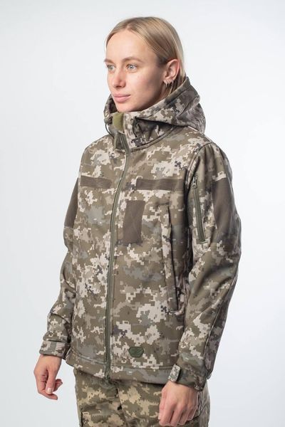 Куртка женская Soft Shell Military Пиксель на флисовой подкладке размер XS 04096-XS фото