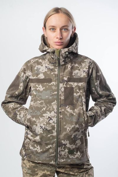 Куртка женская Soft Shell Military Пиксель на флисовой подкладке размер XS 04096-XS фото