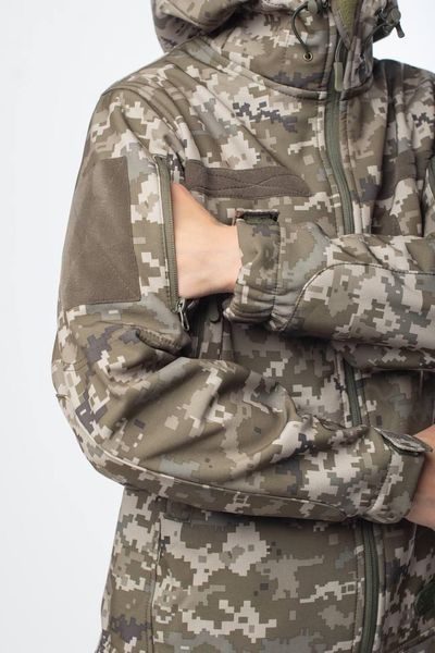 Куртка женская Soft Shell Military Пиксель на флисовой подкладке размер XS 04096-XS фото