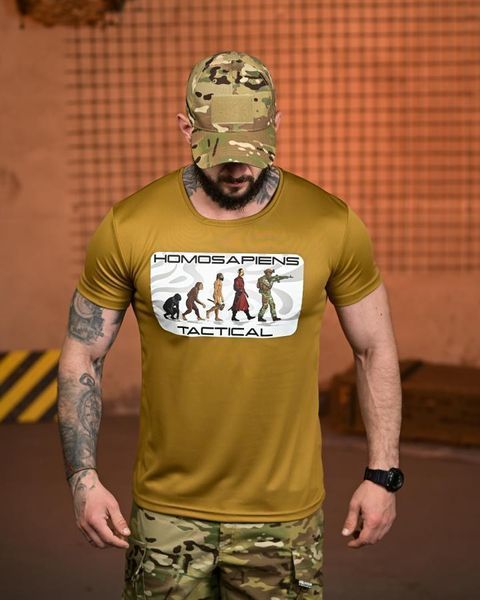 Тактична футболка SELION Tactical coyot РН2538 розмір M 96243 фото