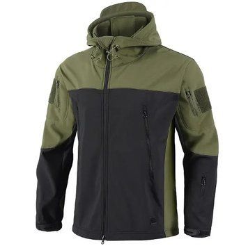 Куртка софтшел Оливково-чорна Soft Shell на флісі розмір M 6232 фото