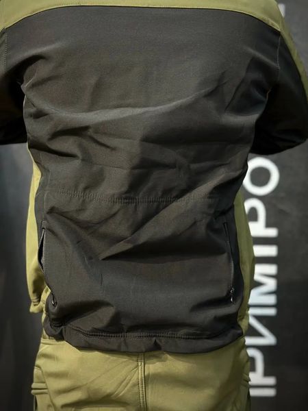 Куртка софтшел Оливково-чорна Soft Shell на флісі розмір M 6232 фото