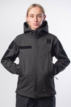 Куртка женская Soft Shell Black Military Черная на флисовой подкладке размер XS 04097-XS фото