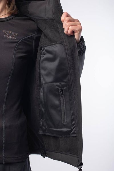 Куртка жіноча Soft Shell Black Military Чорна на флісовій підкладці розмір XS 04097-XS фото