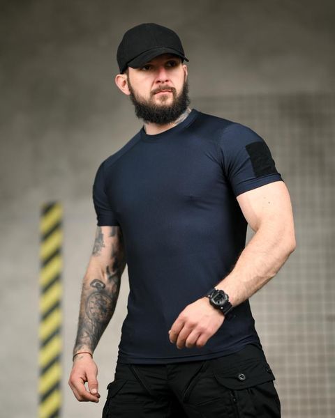 Тактична футболка (Compression Fit) синя ТР6914 розмір S 95592 фото
