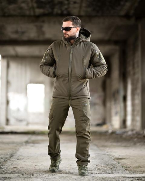 Зимовий тактичний костюм олива softshell,костюм олива зимовий,чоловічий костюм олива зимовий військовий костюм олива нгу зимовий розмір M 94701 фото