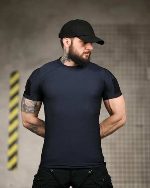Тактична футболка (Compression Fit) синя ТР6914 розмір S 95592 фото