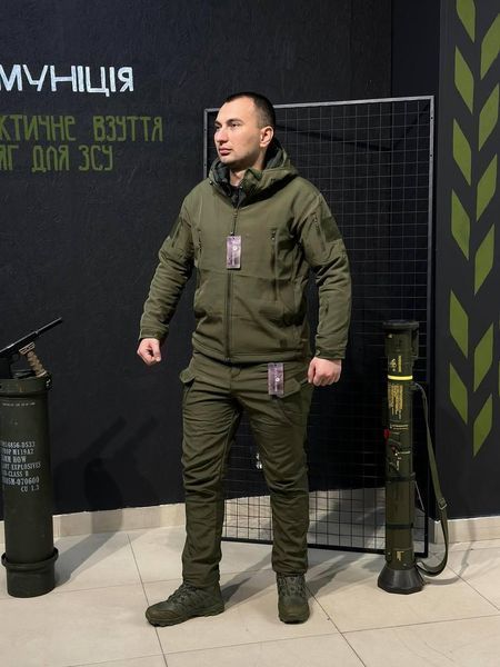 Комплект 3 в 1 Vanguard олива Olive 🇺🇸 Костюм Софт Шел + Термобілизна Esdy + Ботінки Esdy Автошнурівка розмір S 02400-S фото