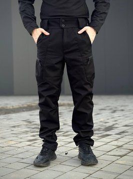 Утеплені Військові штани Soft Shell Military Black розмір S 02608-S фото