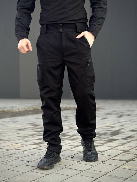 Утепленные военные брюки Soft Shell Military Black размер S 02608-S фото