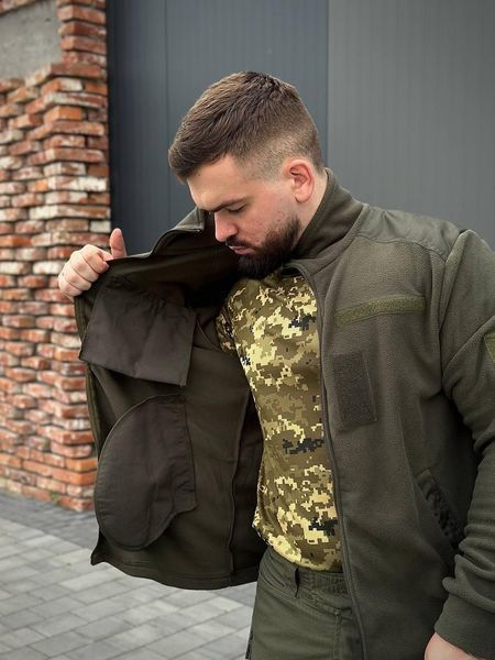 Флисовая кофта B&L olive размер 46 01736-46 фото