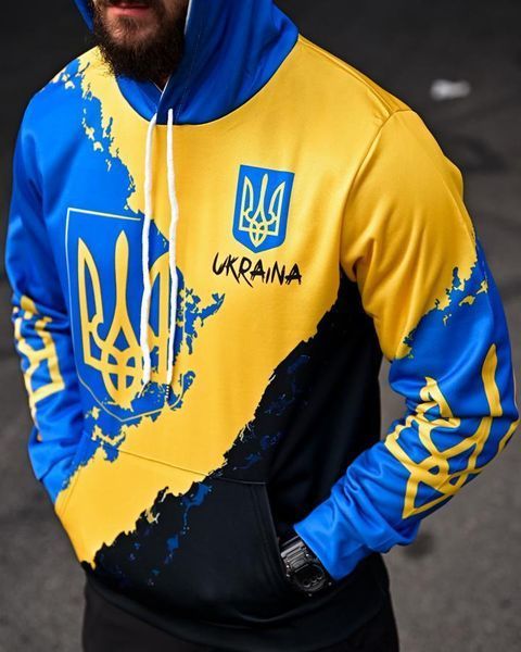 Тактична худі з гербом,військова худі жовто синє з капюшоном,толстовка військова тризуб,кофта з гербом,худі патріот,кофта націонал розмір S 93930 фото