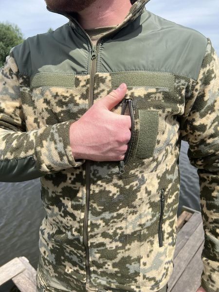 Флісова кофта піксель ЗСУ з накладками розмір 46 0311 фото