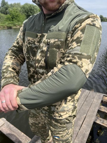 Флісова кофта піксель ЗСУ з накладками розмір 46 0311 фото