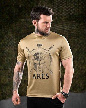 Тактична футболка койот з принтом,футболка койот кулмакс,футболка койот ares,футболка coolmax койот,футболка кайот розмір S 92214 фото