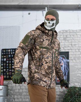 Тактична куртка софтшел піксель, куртка демісезонна піксель ЗСУ, куртка софтшел зсу,водонепроникна куртка піксель,піксельна куртка розмір S 88489 фото