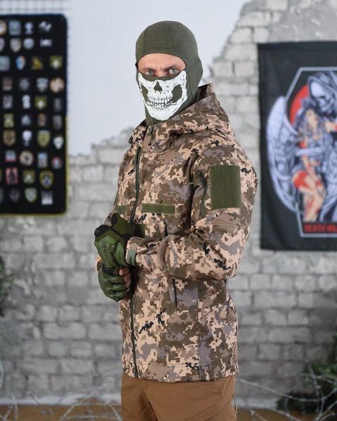 Тактична куртка софтшел піксель, куртка демісезонна піксель ЗСУ, куртка софтшел зсу,водонепроникна куртка піксель,піксельна куртка розмір S 88489 фото