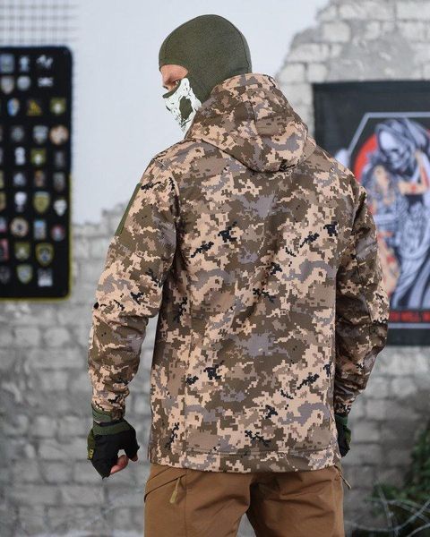 Тактична куртка софтшел піксель, куртка демісезонна піксель ЗСУ, куртка софтшел зсу,водонепроникна куртка піксель,піксельна куртка розмір S 88489 фото