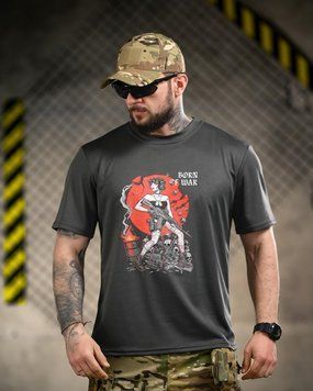 Тактична футболка Born of war grey ВТ4731 розмір S 96196 фото