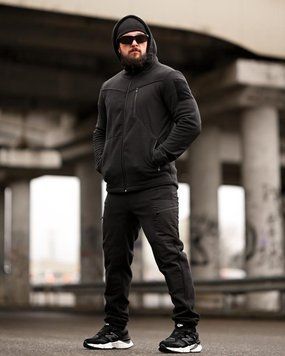 Флисовый спортивный тактический костюм TARANTUL black ТР6551 94763 фото