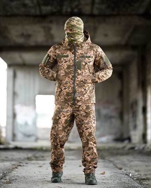 Тактичний костюм softshell 5в1піксель,демісезонний костюм піксель 5в1,костюм софтшелл піксель осінній,костюм зсу піксель осінній розмір S 94608 фото