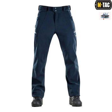 Штани тактичні зимові M-Tac Soft Shell Winter Dark Navy Blue розмір M 04175-M фото