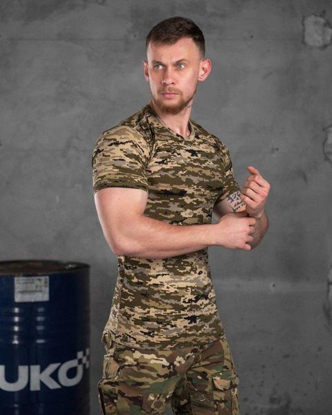 Тактична футболка бавовна піксель ВТ6782 розмір S 86507 фото