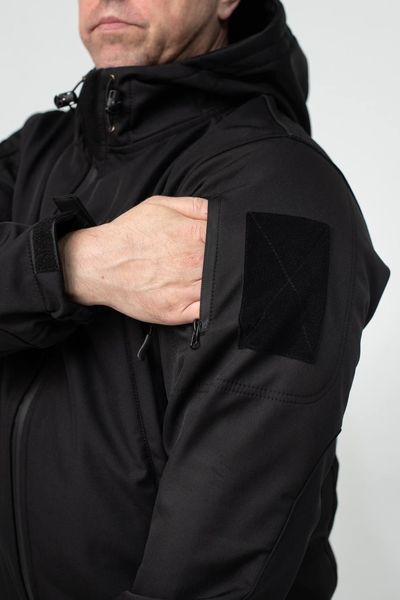 Військова куртка на флісі Soft Shell Military Black розмір S 02602-S фото
