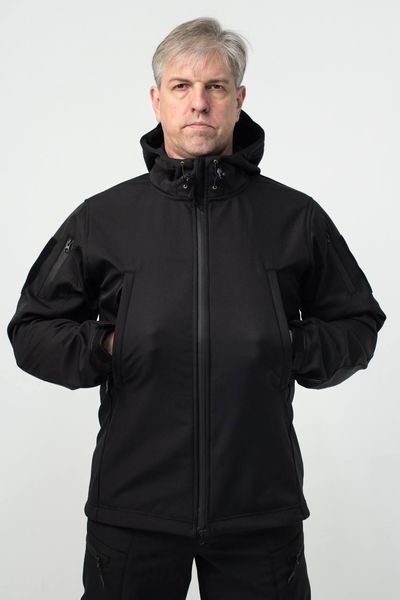Військова куртка на флісі Soft Shell Military Black розмір S 02602-S фото